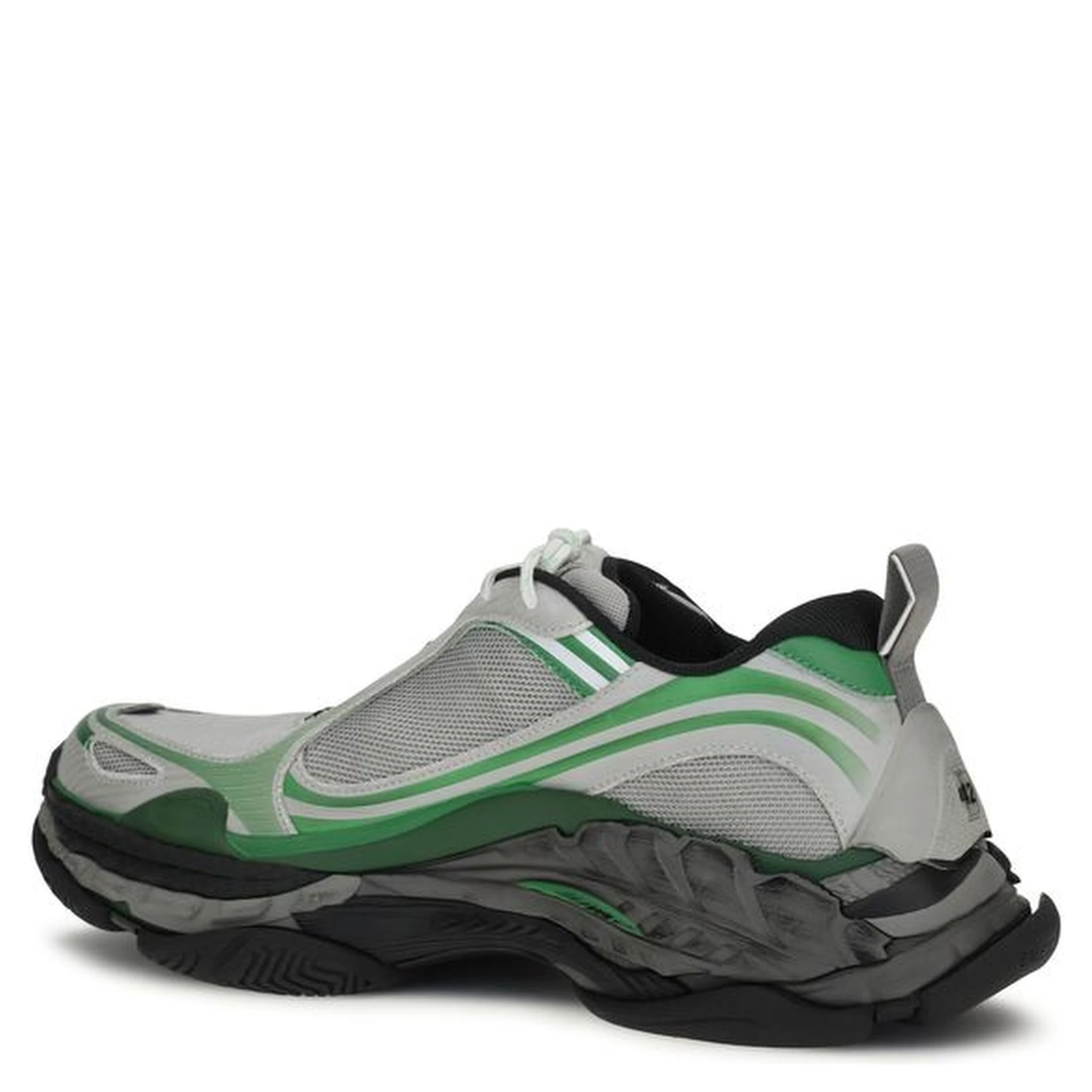 Gray Polyester Athletic Sneakers
