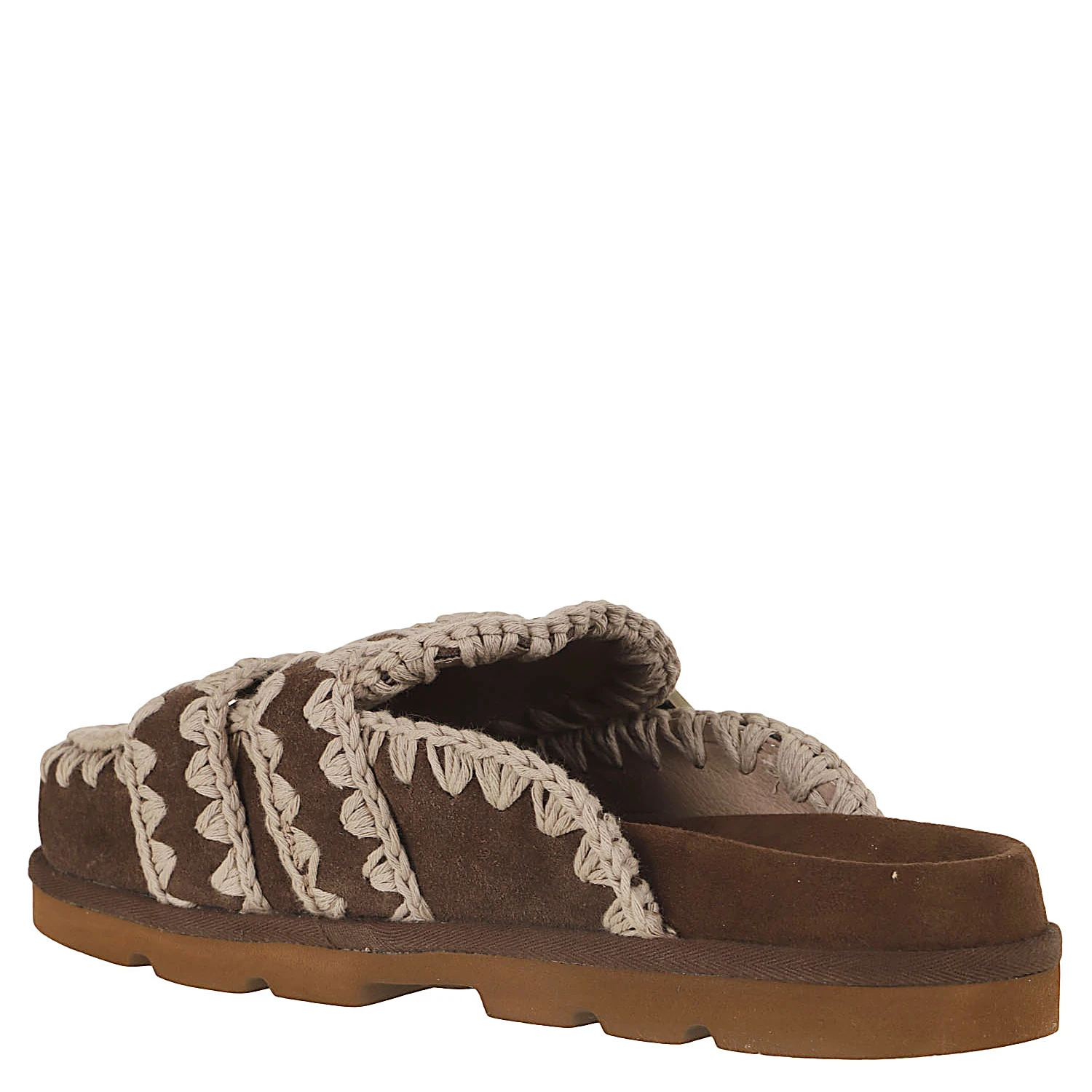 Suede leather sabot sandals
