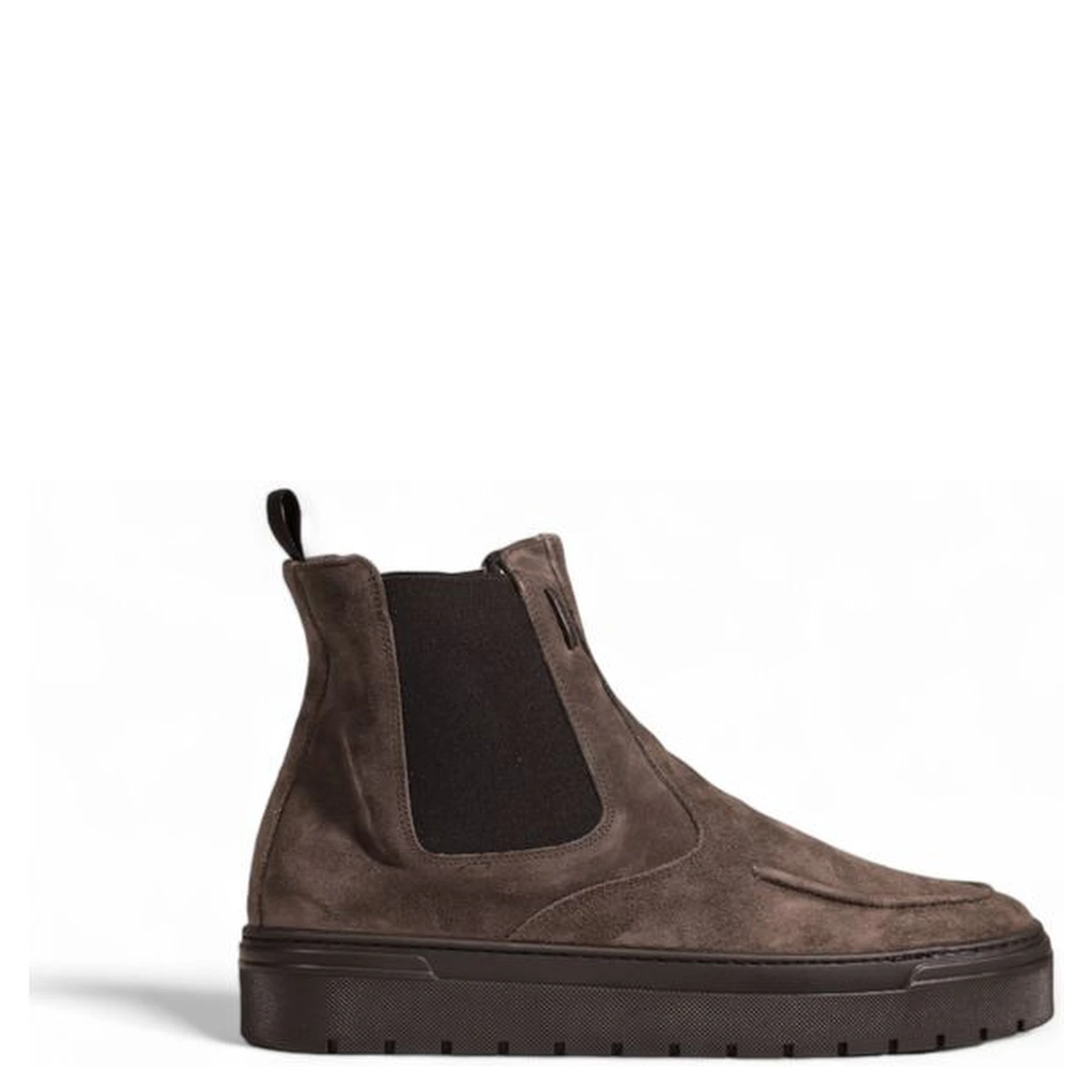 Gray Suede Leather Chelsea Boots