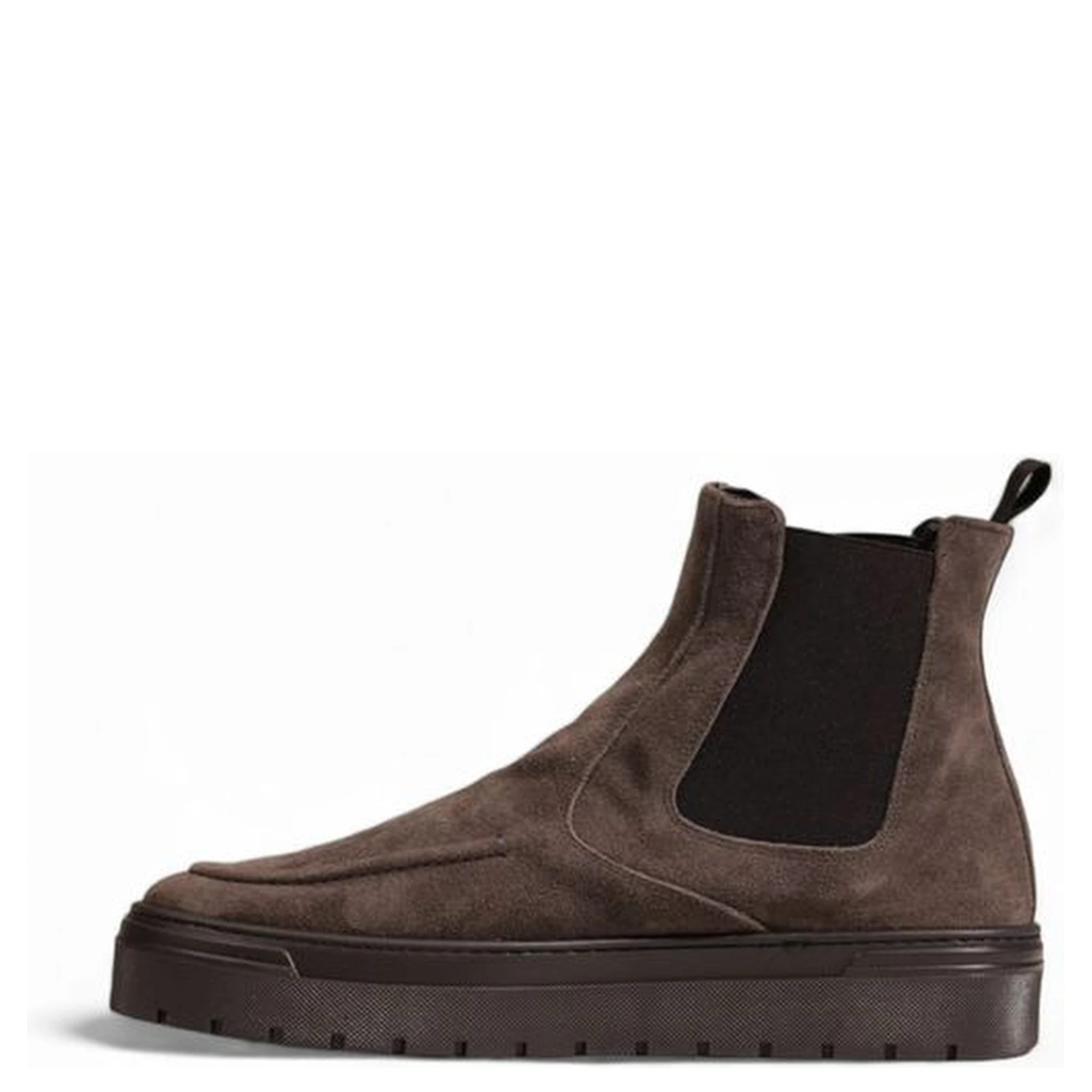 Gray Suede Leather Chelsea Boots