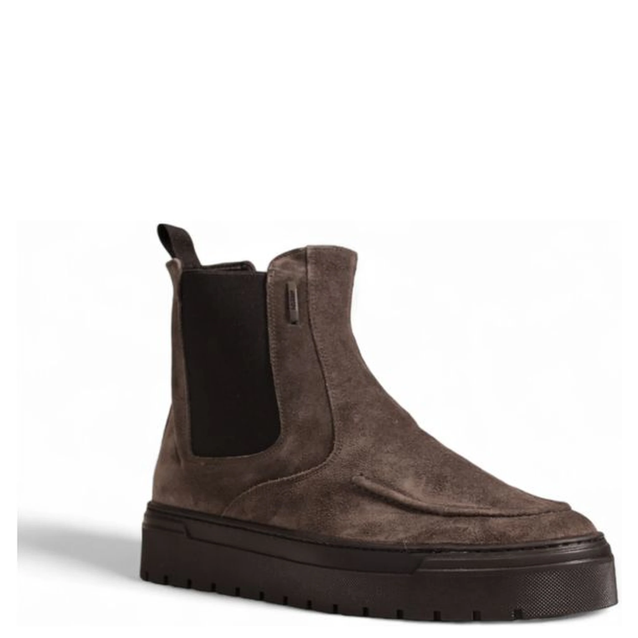 Gray Suede Leather Chelsea Boots