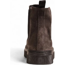 Gray Suede Leather Chelsea Boots