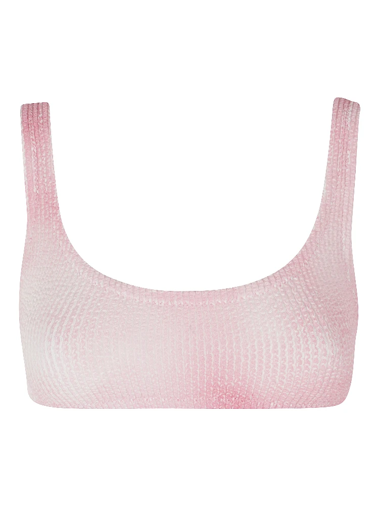 PRINTED CRINKLE BRALETTE BIKINI TOP