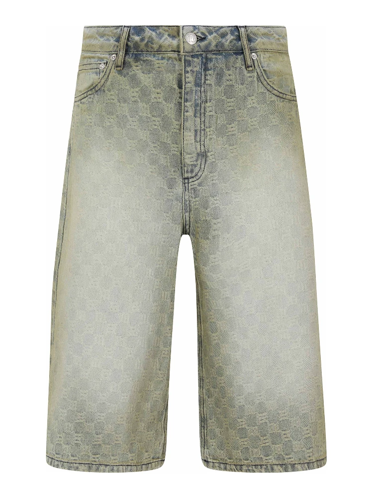 MONOGRAM OCEAN WASHED DENIM SHORTS UNISEX