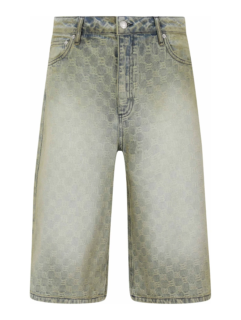 MONOGRAM OCEAN WASHED DENIM SHORTS UNISEX