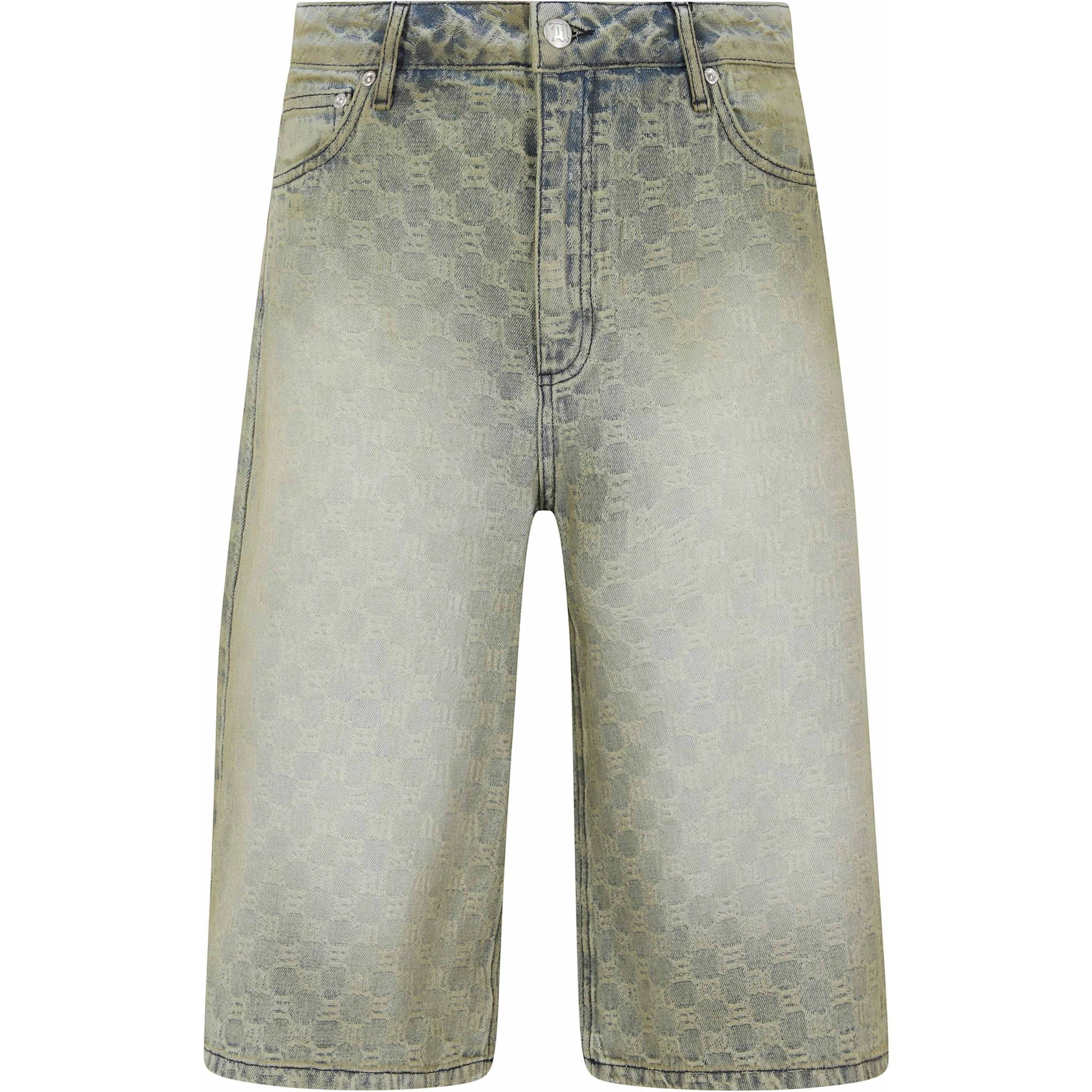 MONOGRAM OCEAN WASHED DENIM SHORTS UNISEX