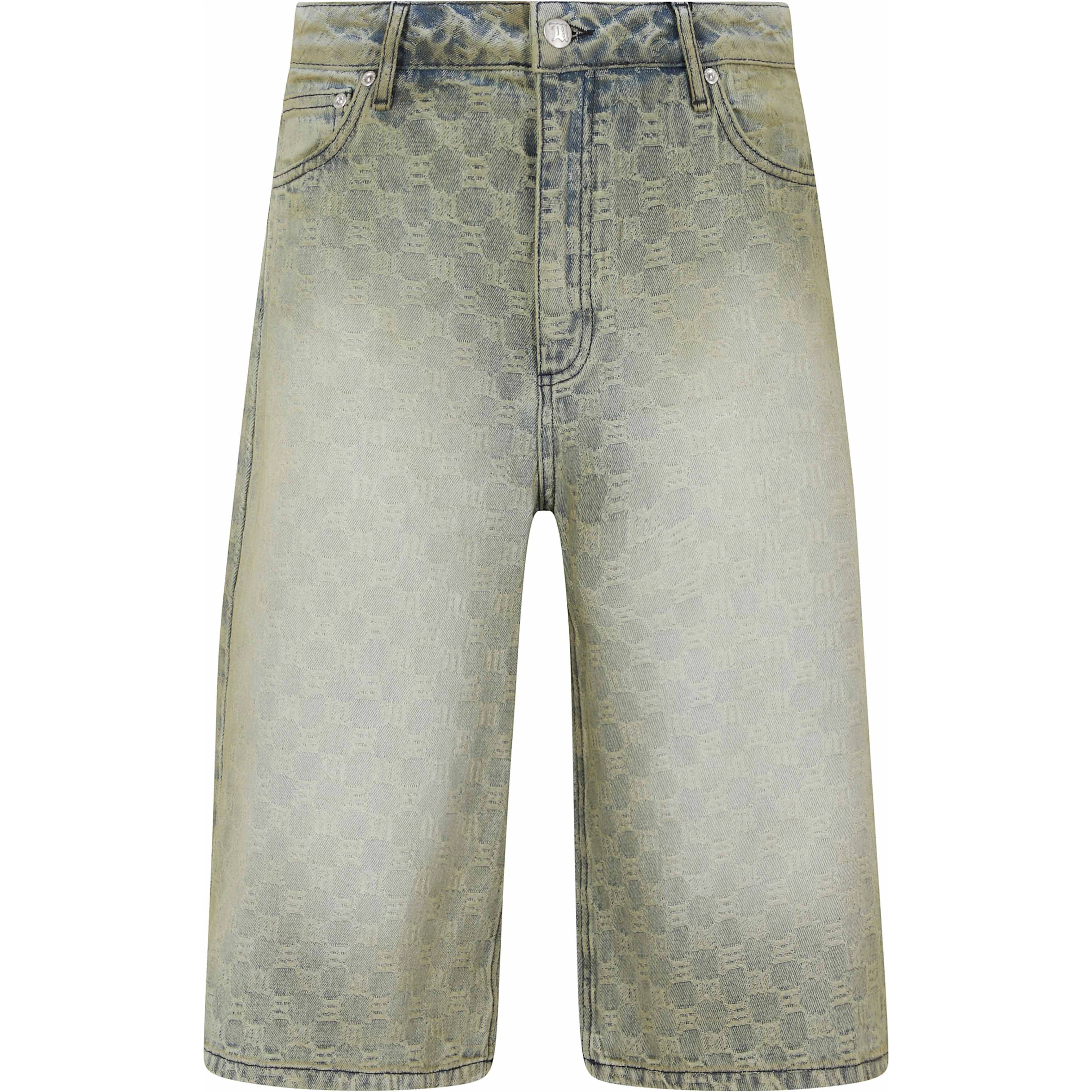 MONOGRAM OCEAN WASHED DENIM SHORTS UNISEX