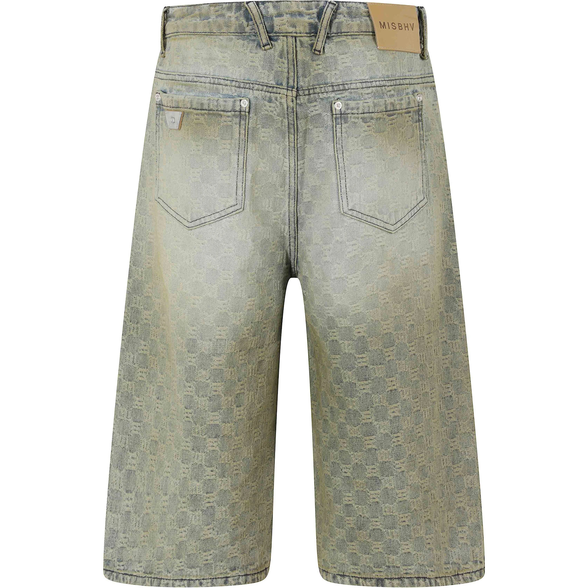 MONOGRAM OCEAN WASHED DENIM SHORTS UNISEX