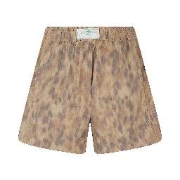 PRINTED STRETCH COTTON ELASTICATED SHORTS