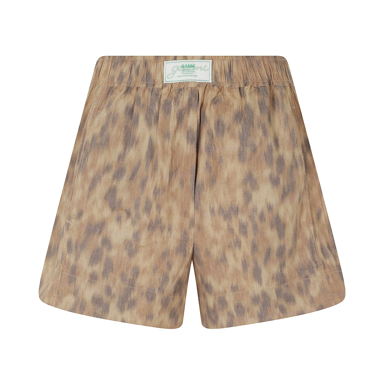 PRINTED STRETCH COTTON ELASTICATED SHORTS