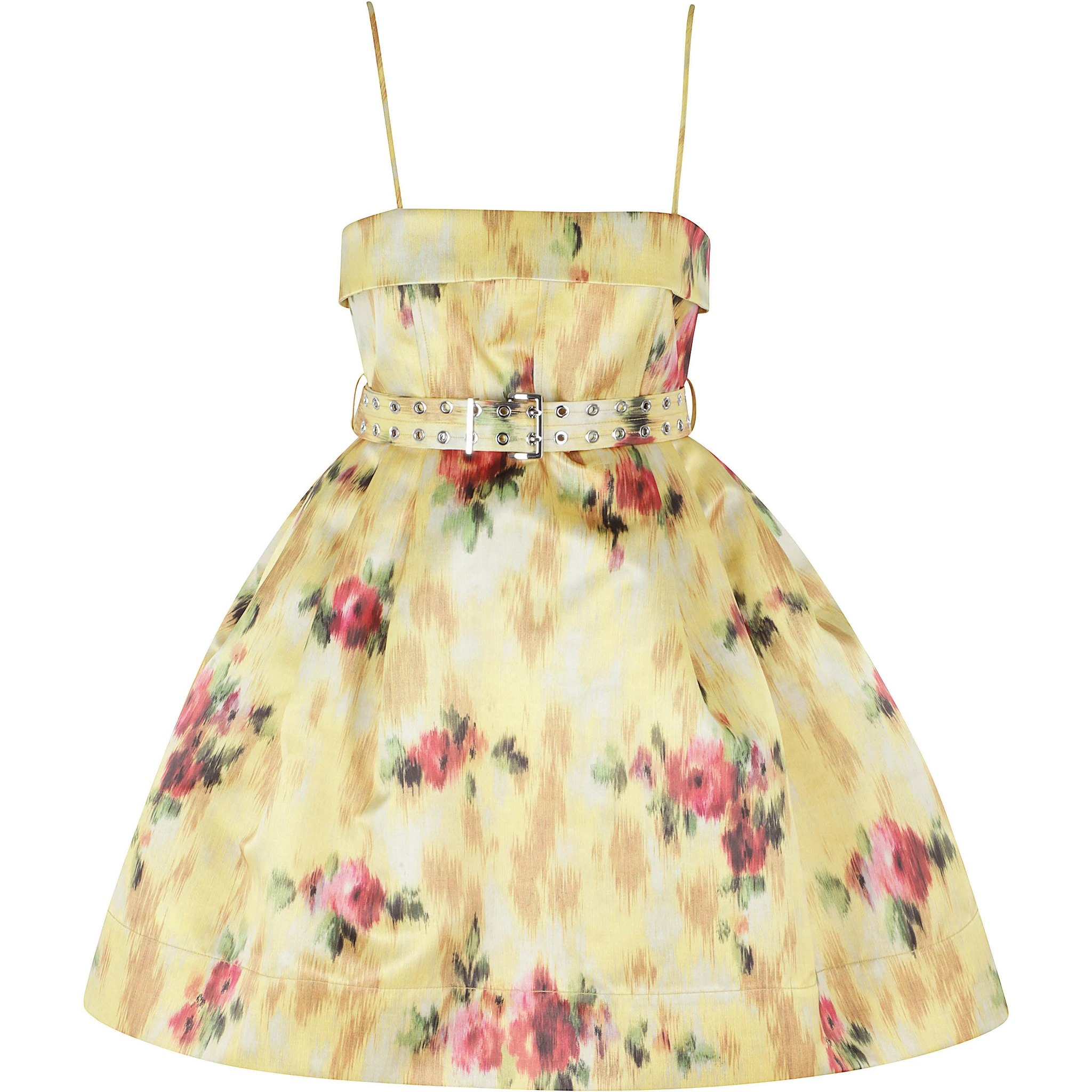 PRINTED DUCHESSE SATIN BUBBLE MINI DRESS