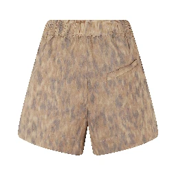 PRINTED STRETCH COTTON ELASTICATED SHORTS