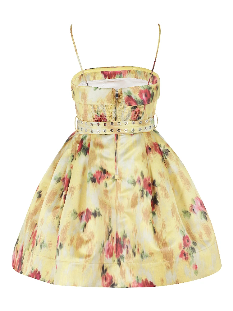 PRINTED DUCHESSE SATIN BUBBLE MINI DRESS alternative