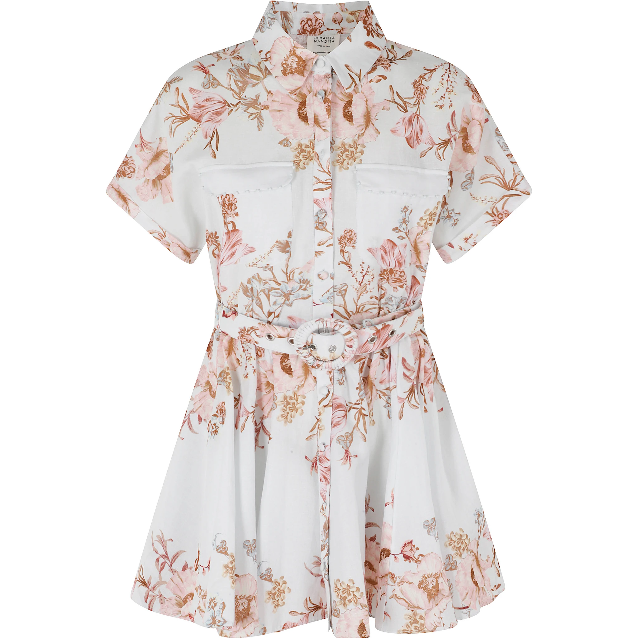 SHORT DRESS WITH BUCKLE BELT