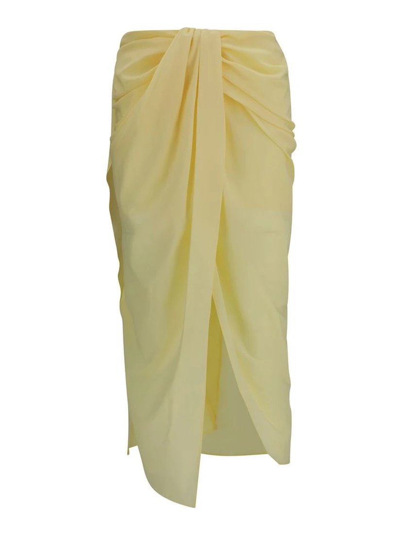 Bicolor Polyester Midi Skirt