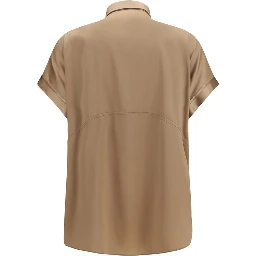 Beige Silk Shortsleeve Shirt