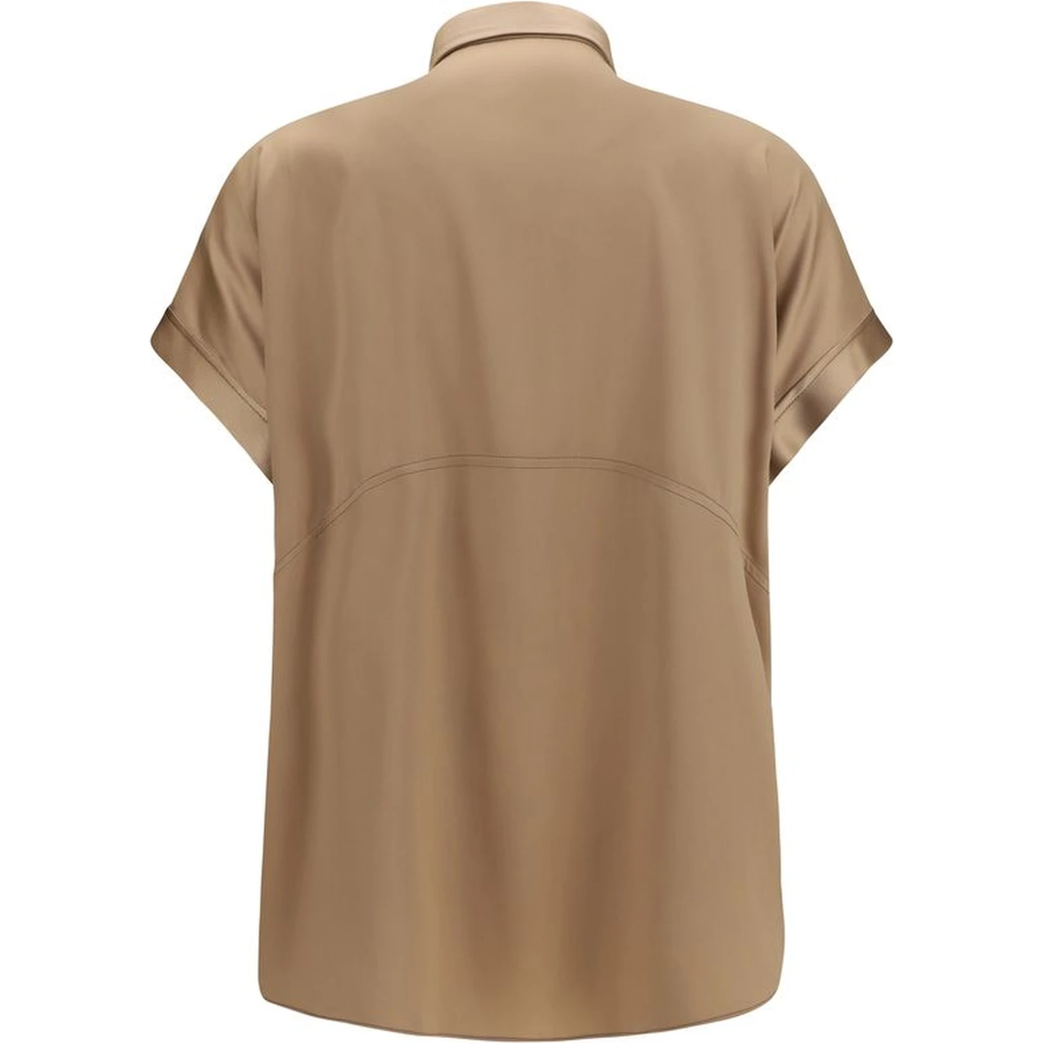 Beige Silk Shortsleeve Shirt