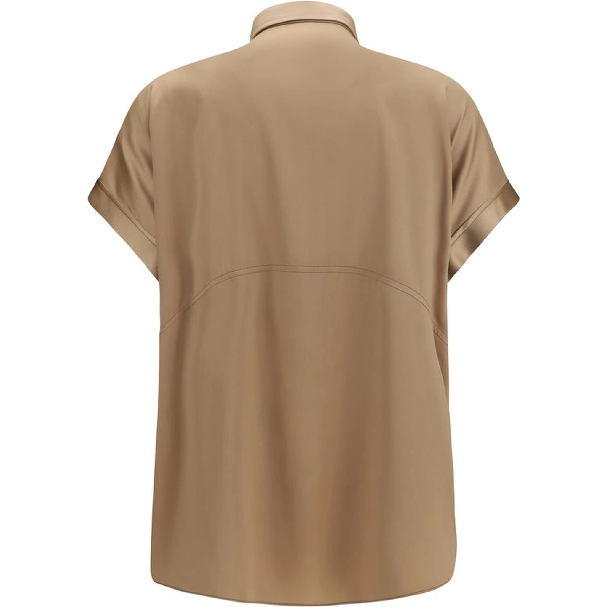 Beige Silk Shortsleeve Shirt