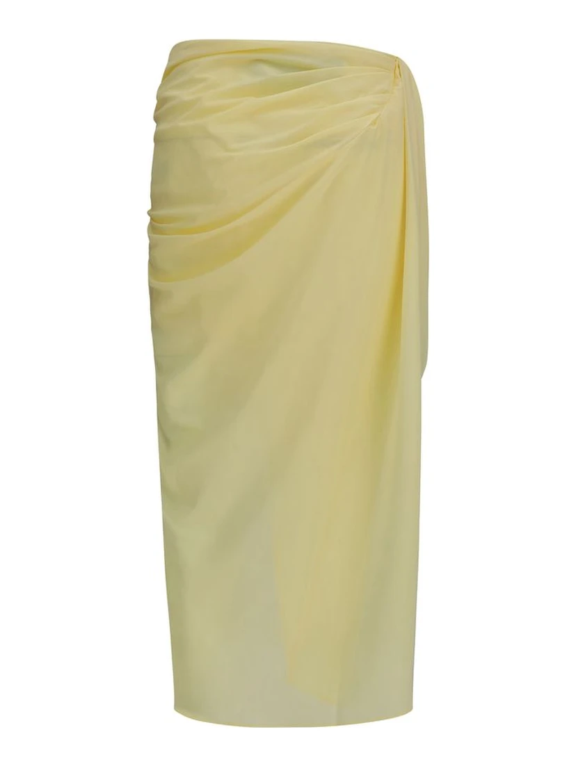 Bicolor Polyester Midi Skirt