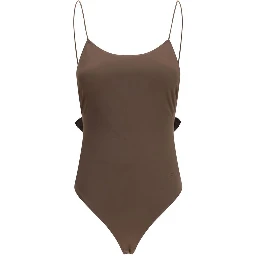 Brown Polyamide One-Piece Swimsuit