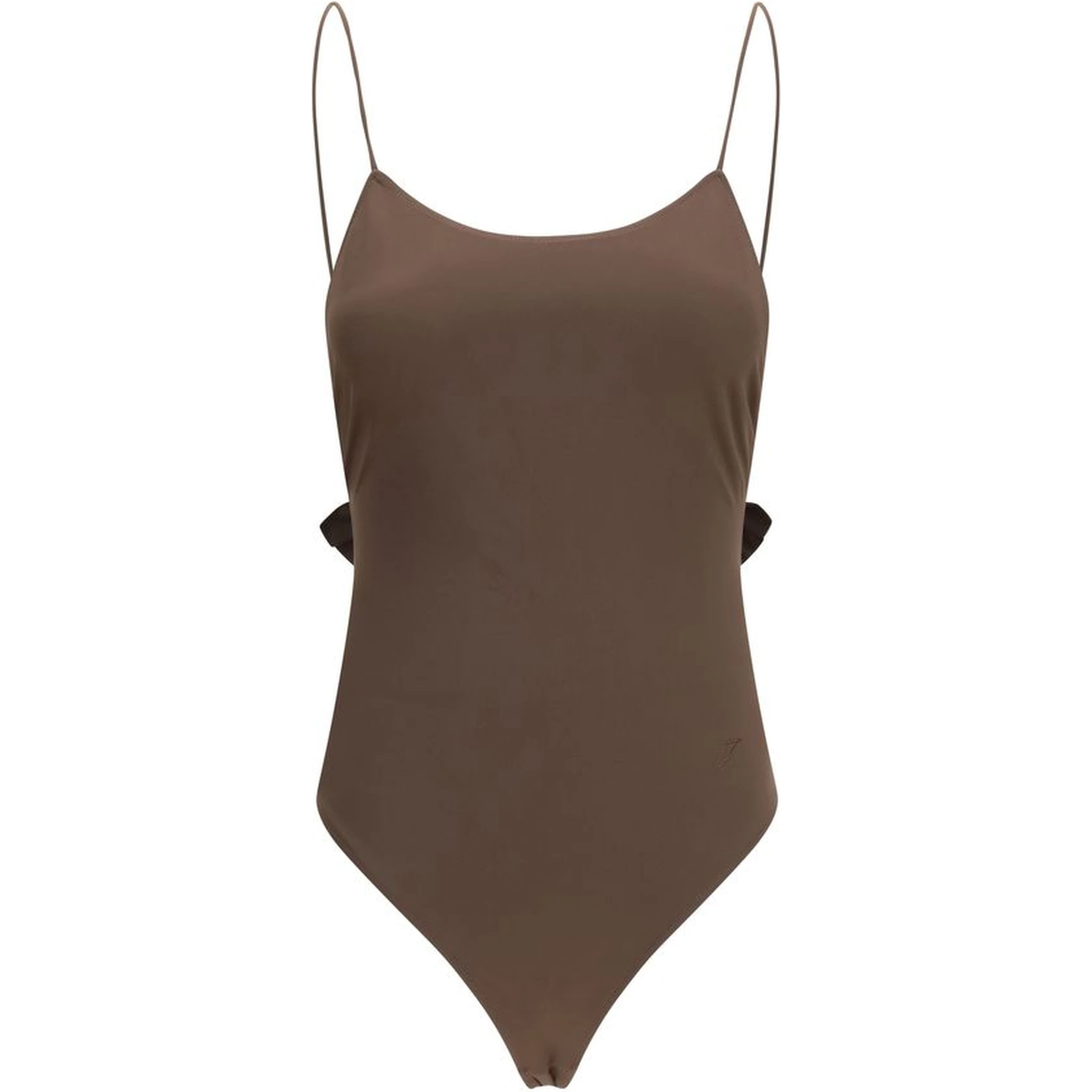 Brown Polyamide One-Piece Swimsuit