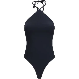 Black Nylon One-Piece Swimsuit
