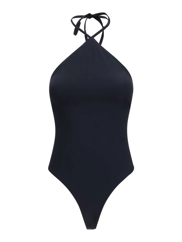 Black Nylon One-Piece Swimsuit