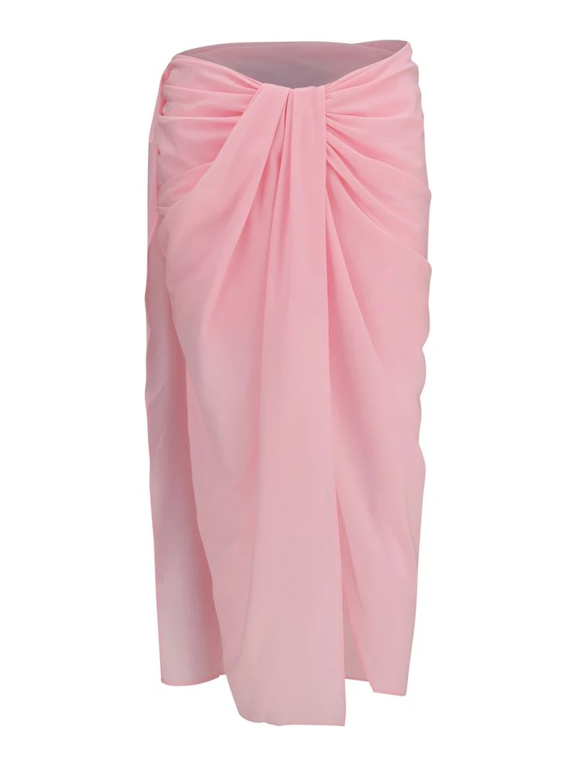 Multicolor Polyester Midi Skirt