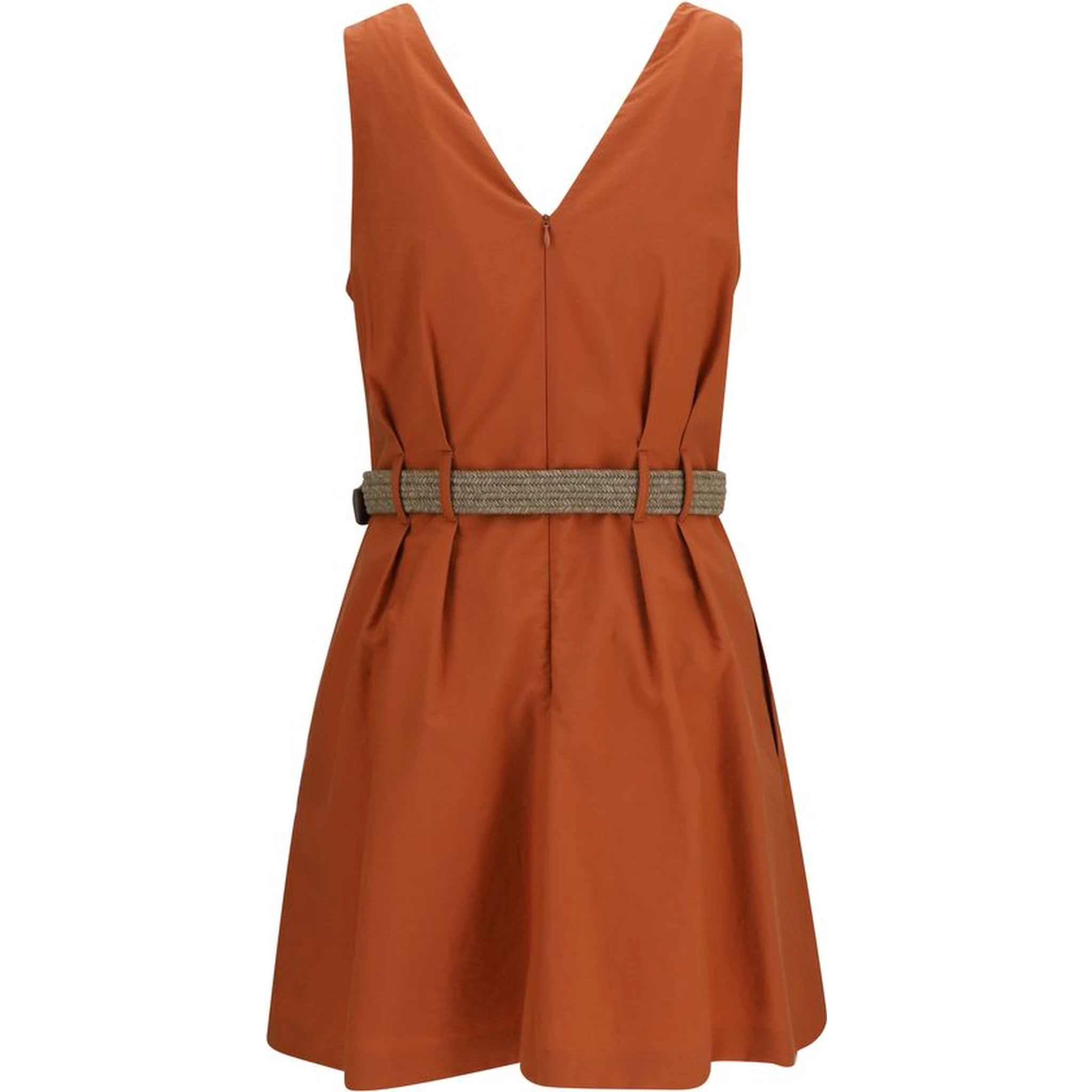 Orange Cotton Casual Dress