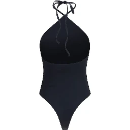 Black Nylon One-Piece Swimsuit