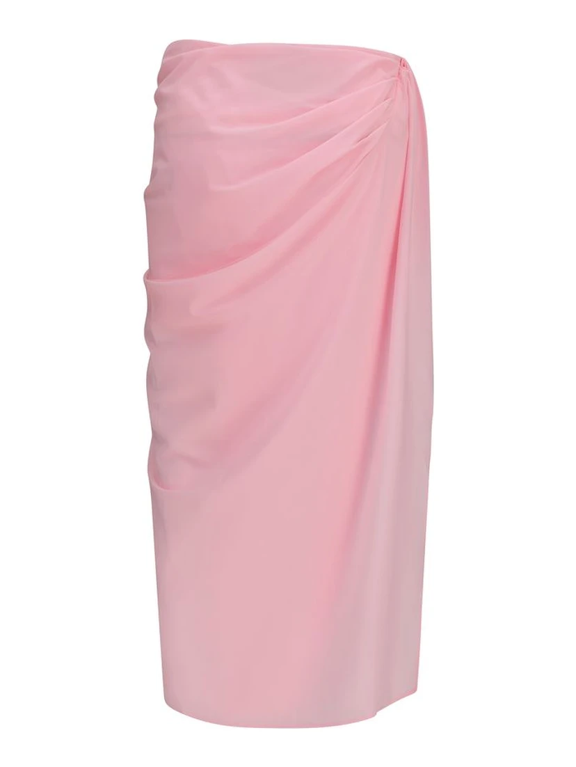 Multicolor Polyester Midi Skirt