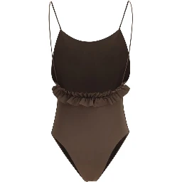Brown Polyamide One-Piece Swimsuit