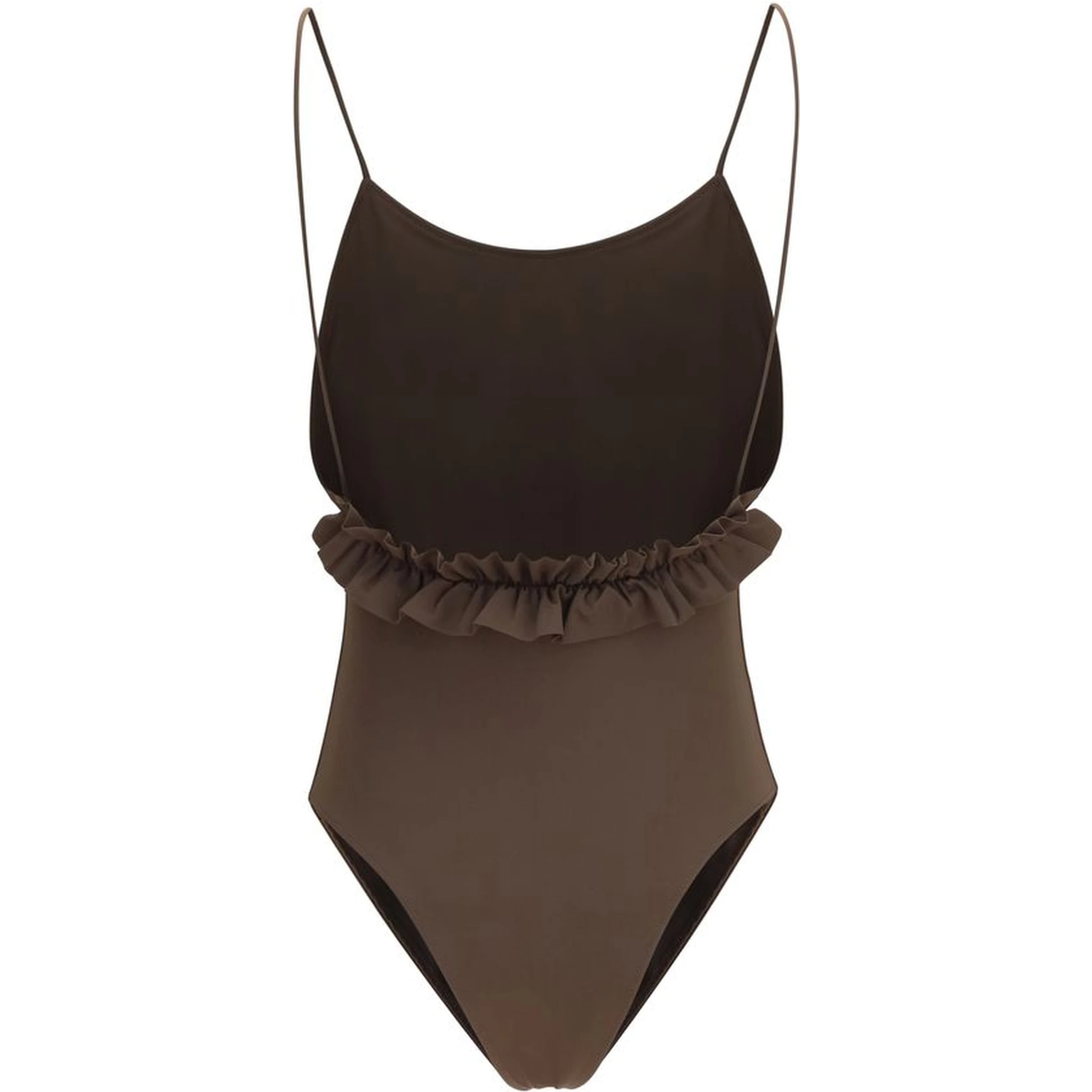 Brown Polyamide One-Piece Swimsuit