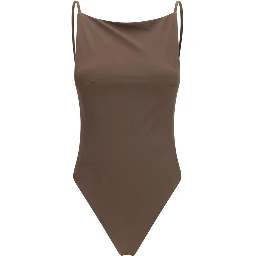 Brown Polyamide One-Piece Swimsuit