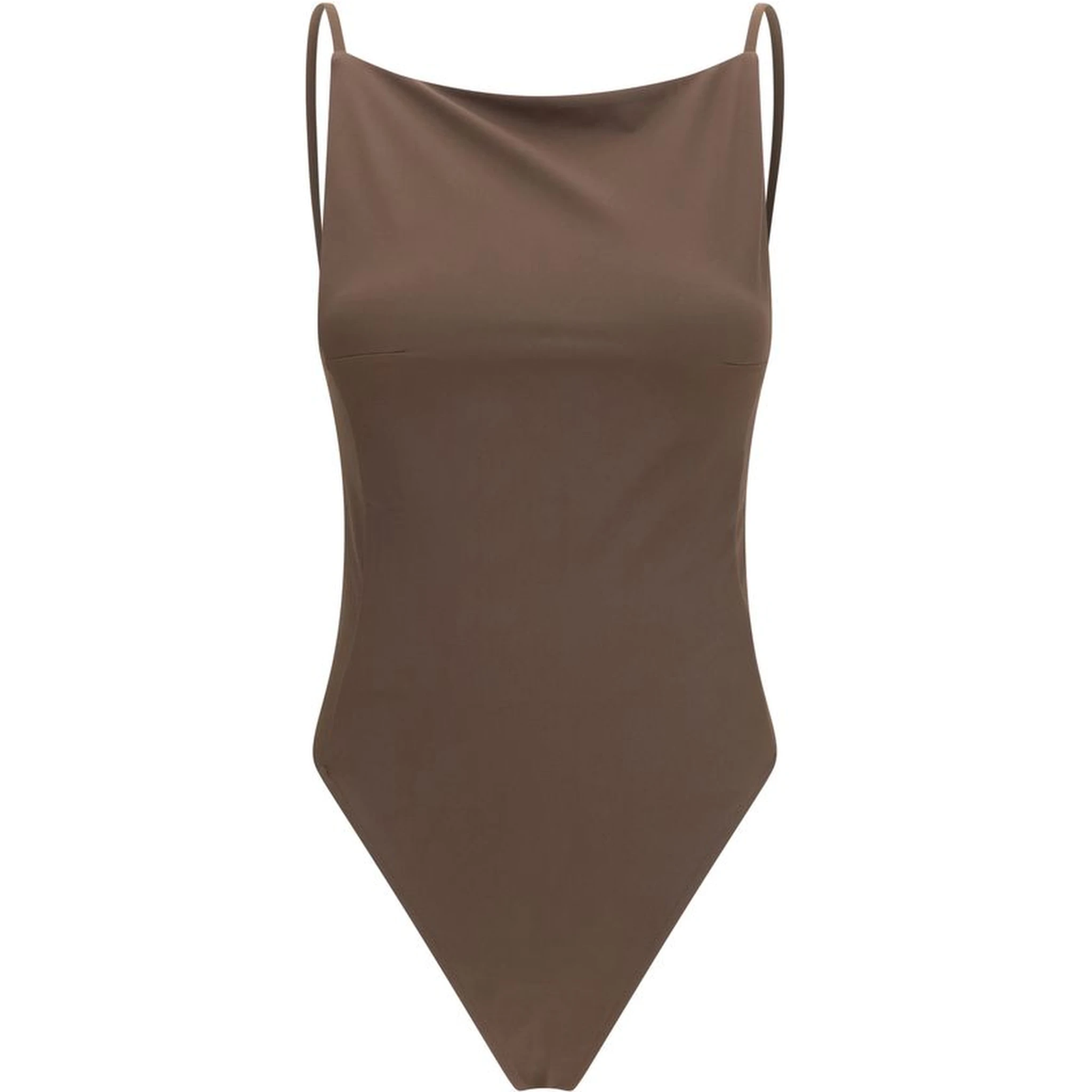 Brown Polyamide One-Piece Swimsuit