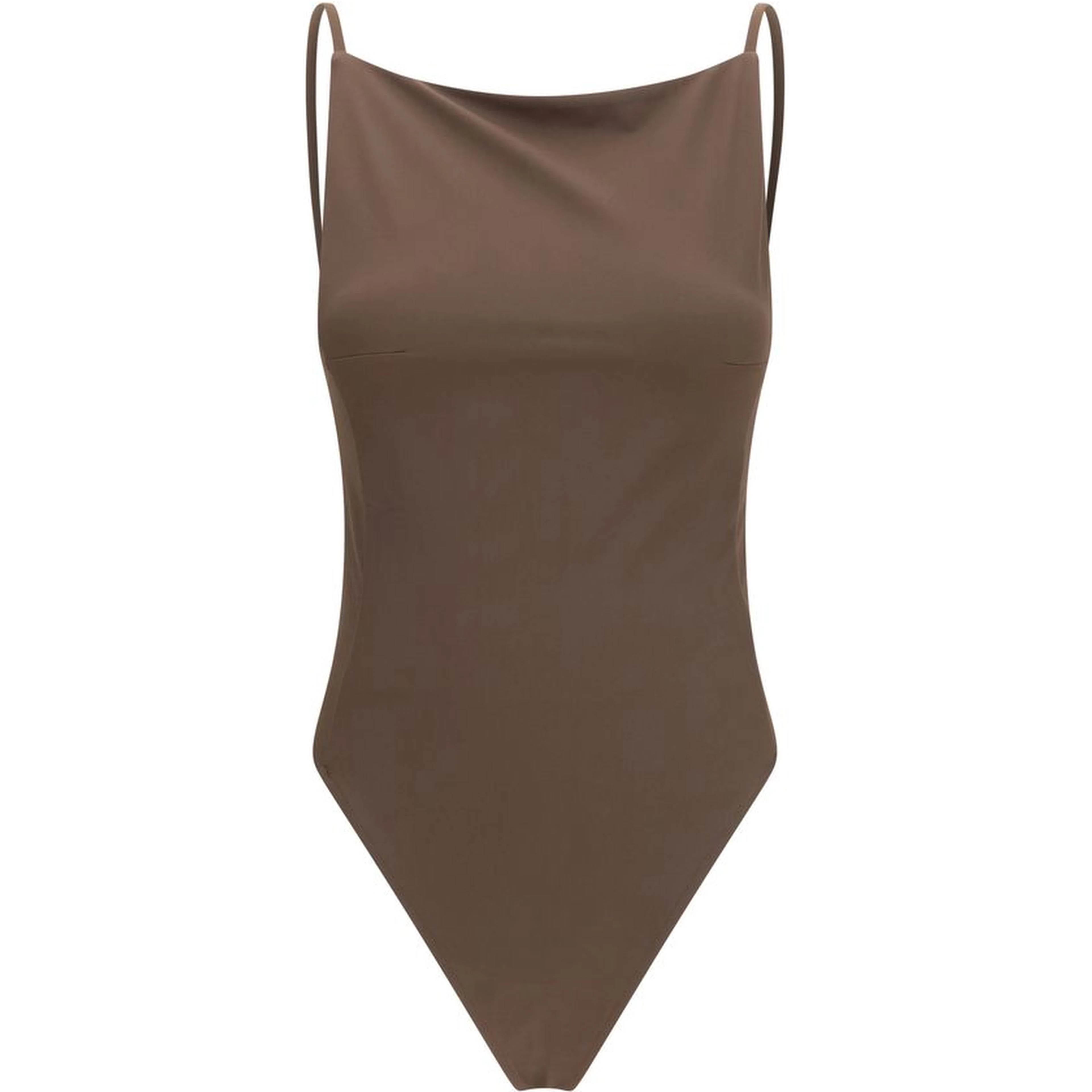 Brown Polyamide One-Piece Swimsuit