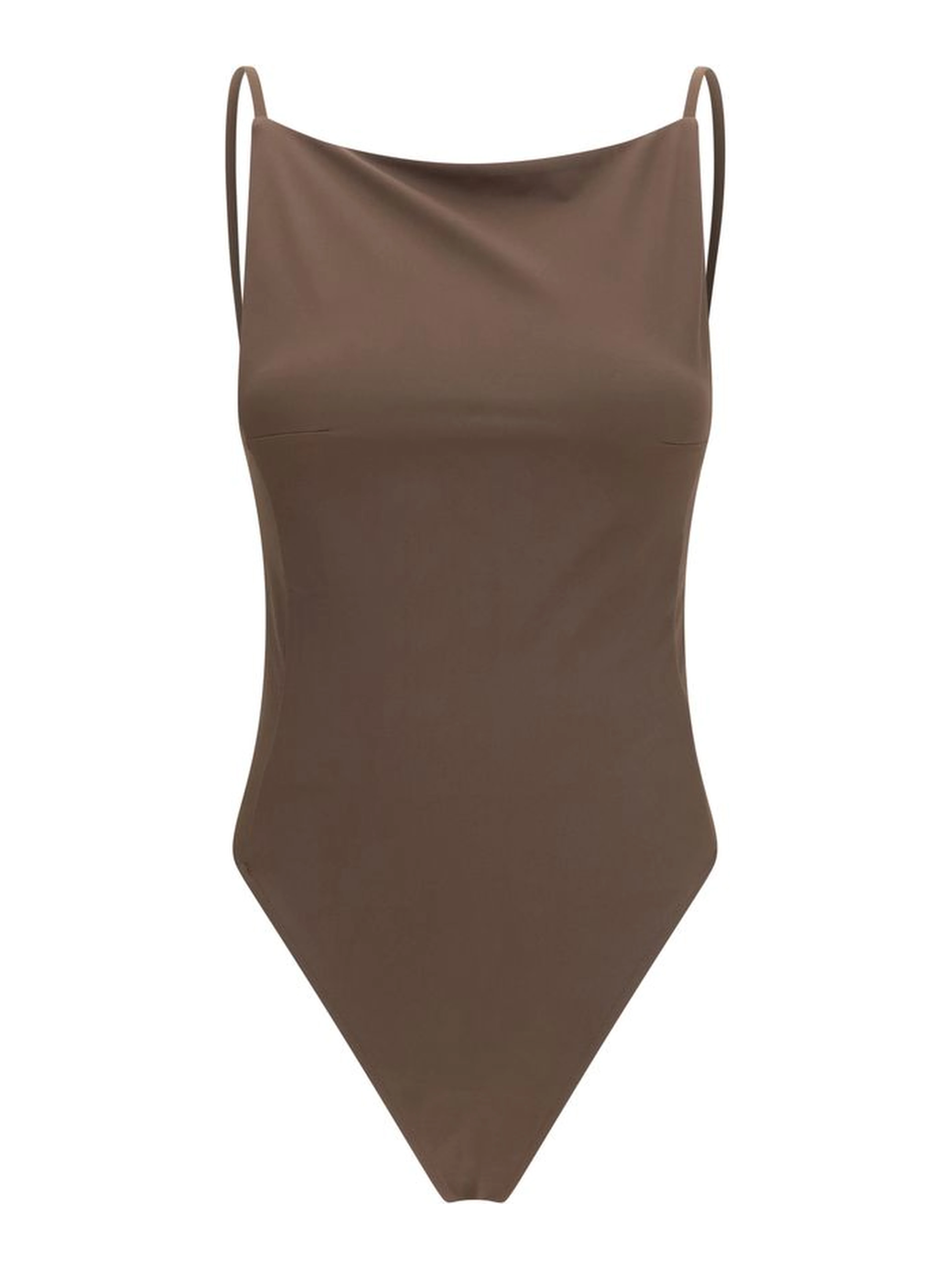 Brown Polyamide One-Piece Swimsuit