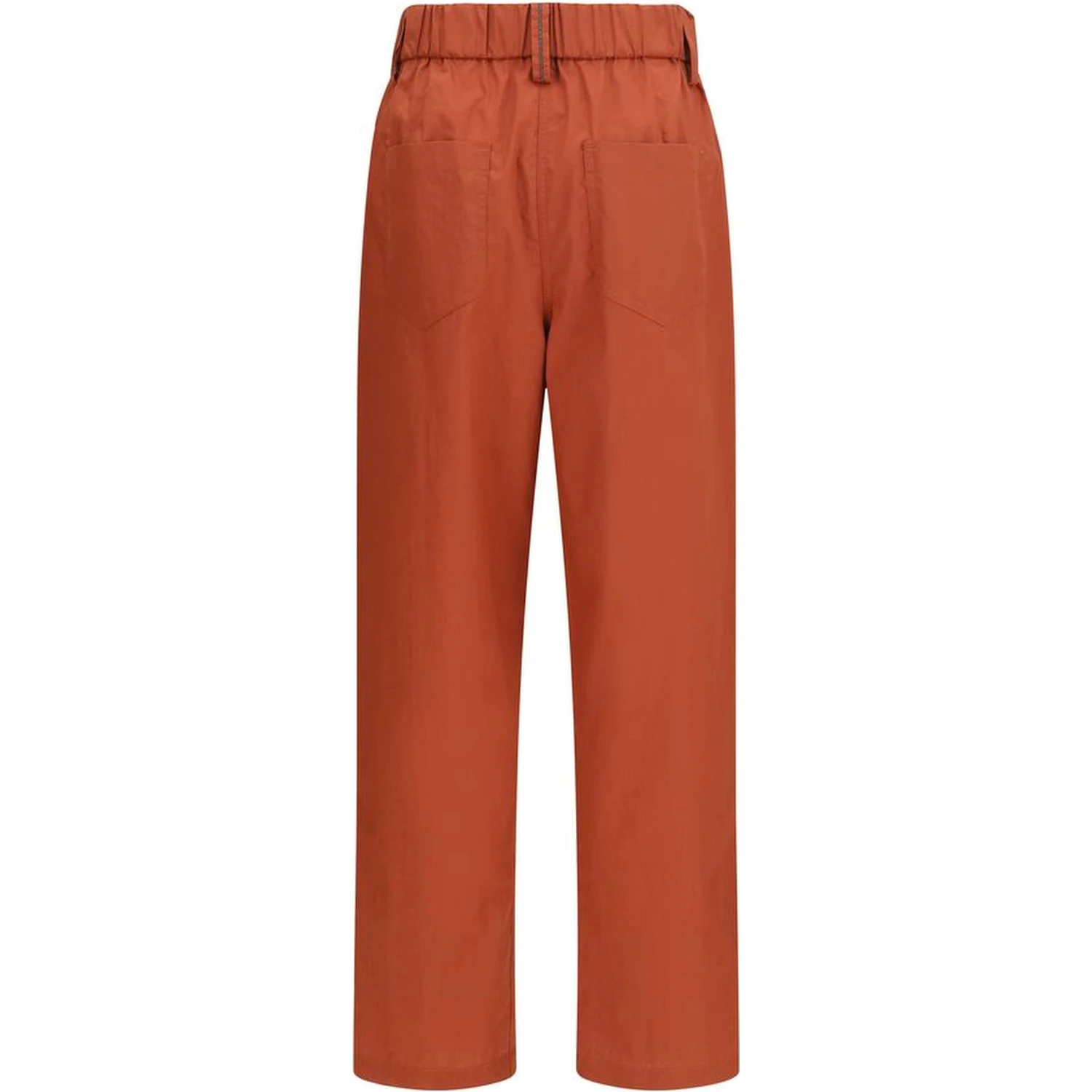 Orange Cotton Casual Pants