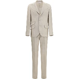 Beige Silk Two-Piece Suit