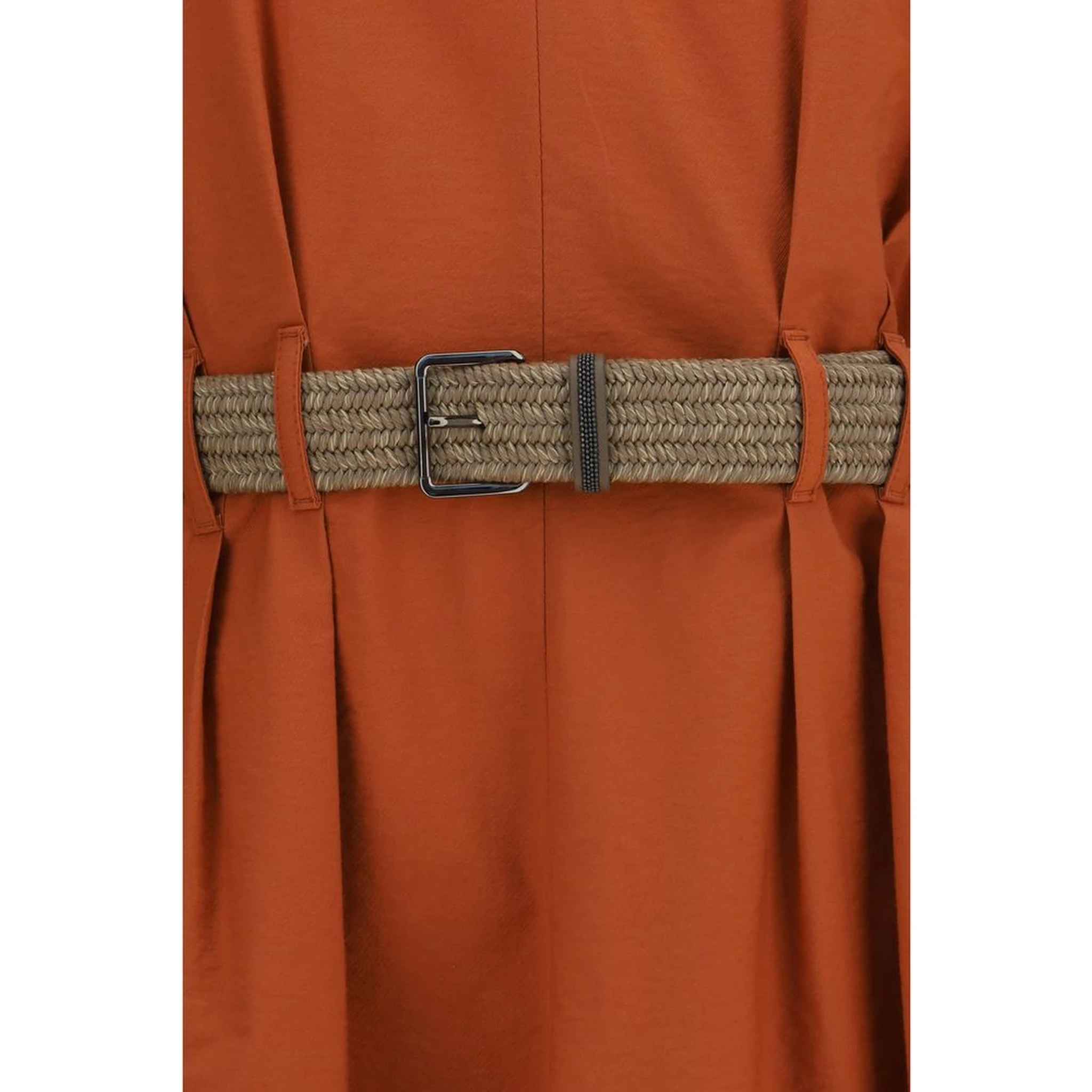 Orange Cotton Casual Dress