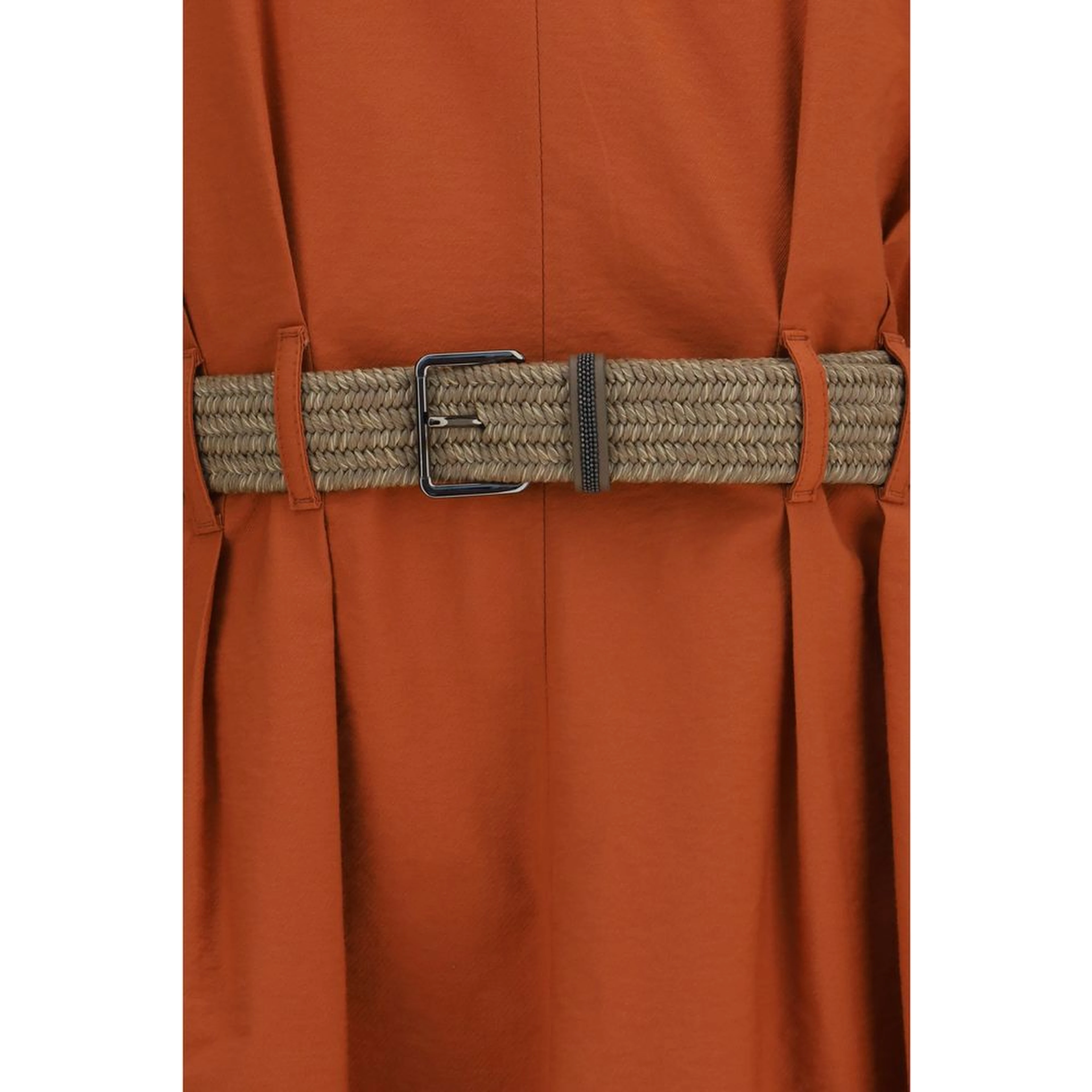 Orange Cotton Casual Dress