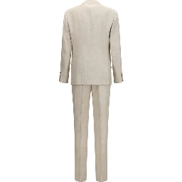 Beige Silk Two-Piece Suit