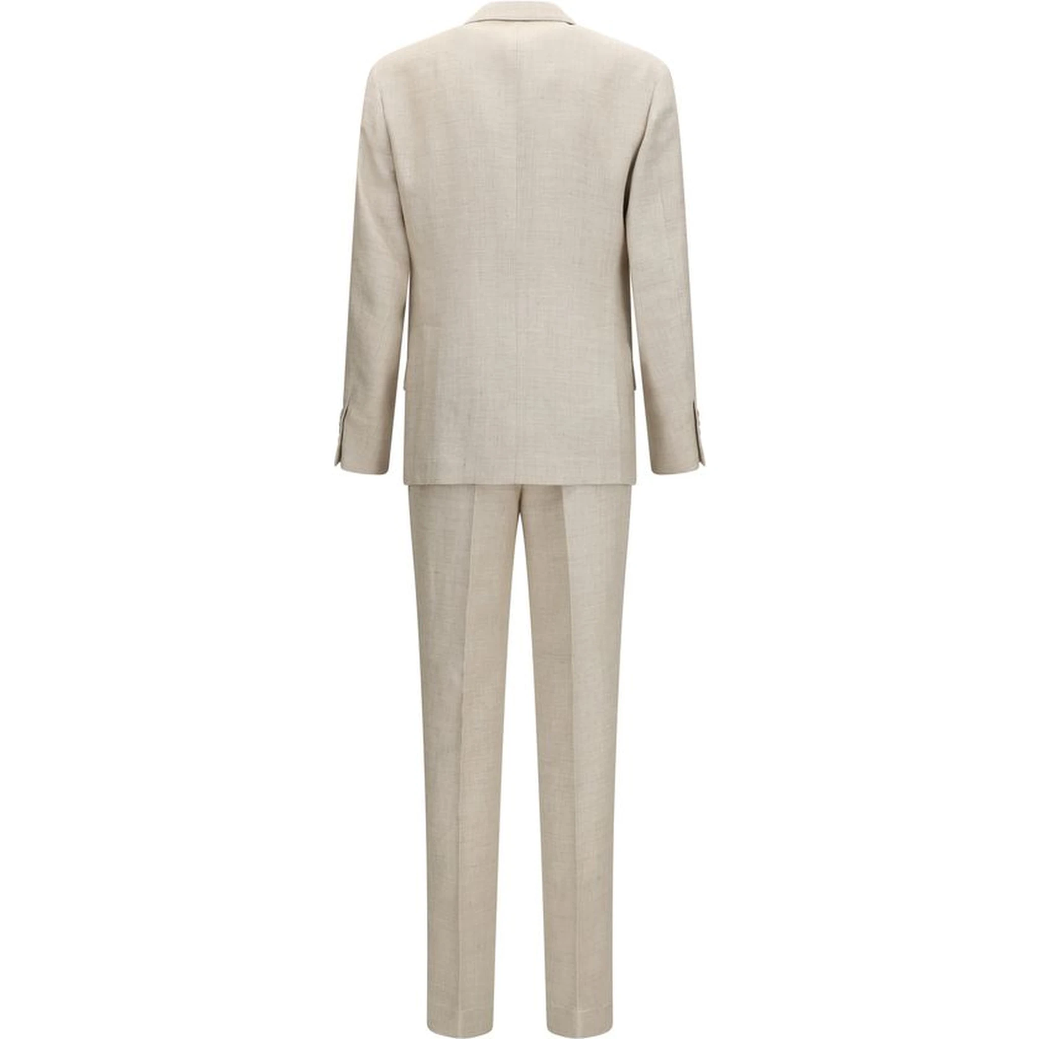 Beige Silk Two-Piece Suit