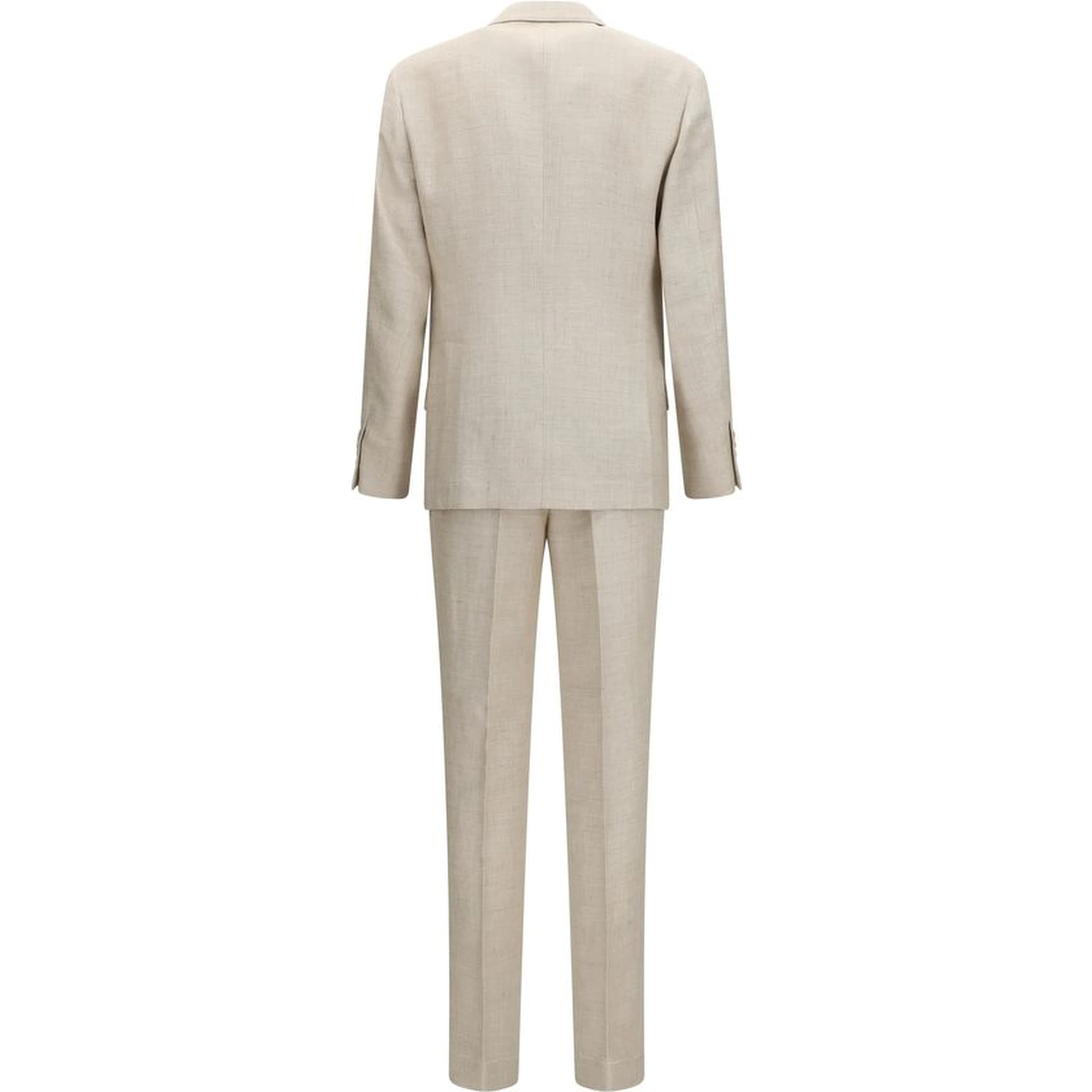 Beige Silk Two-Piece Suit