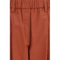 Orange Cotton Casual Pants