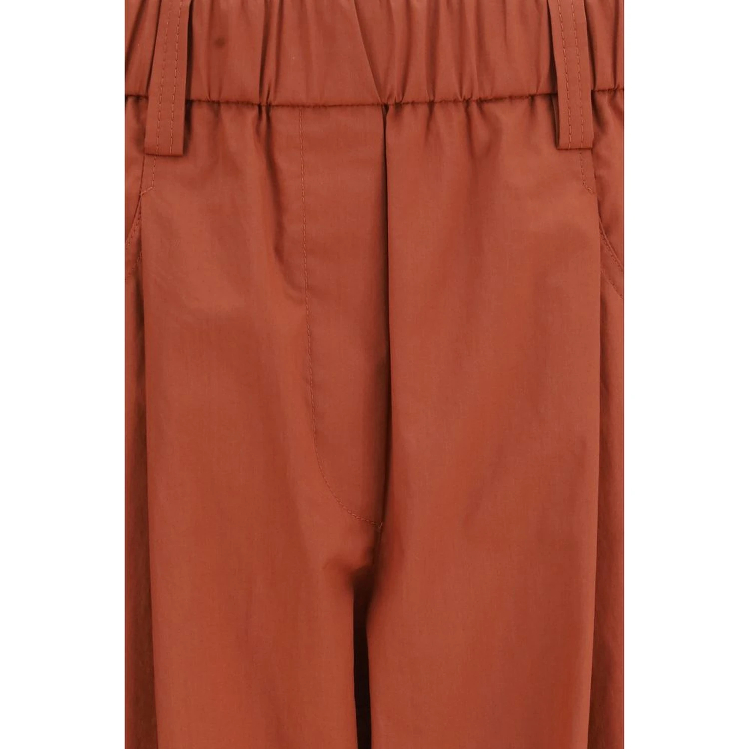 Orange Cotton Casual Pants