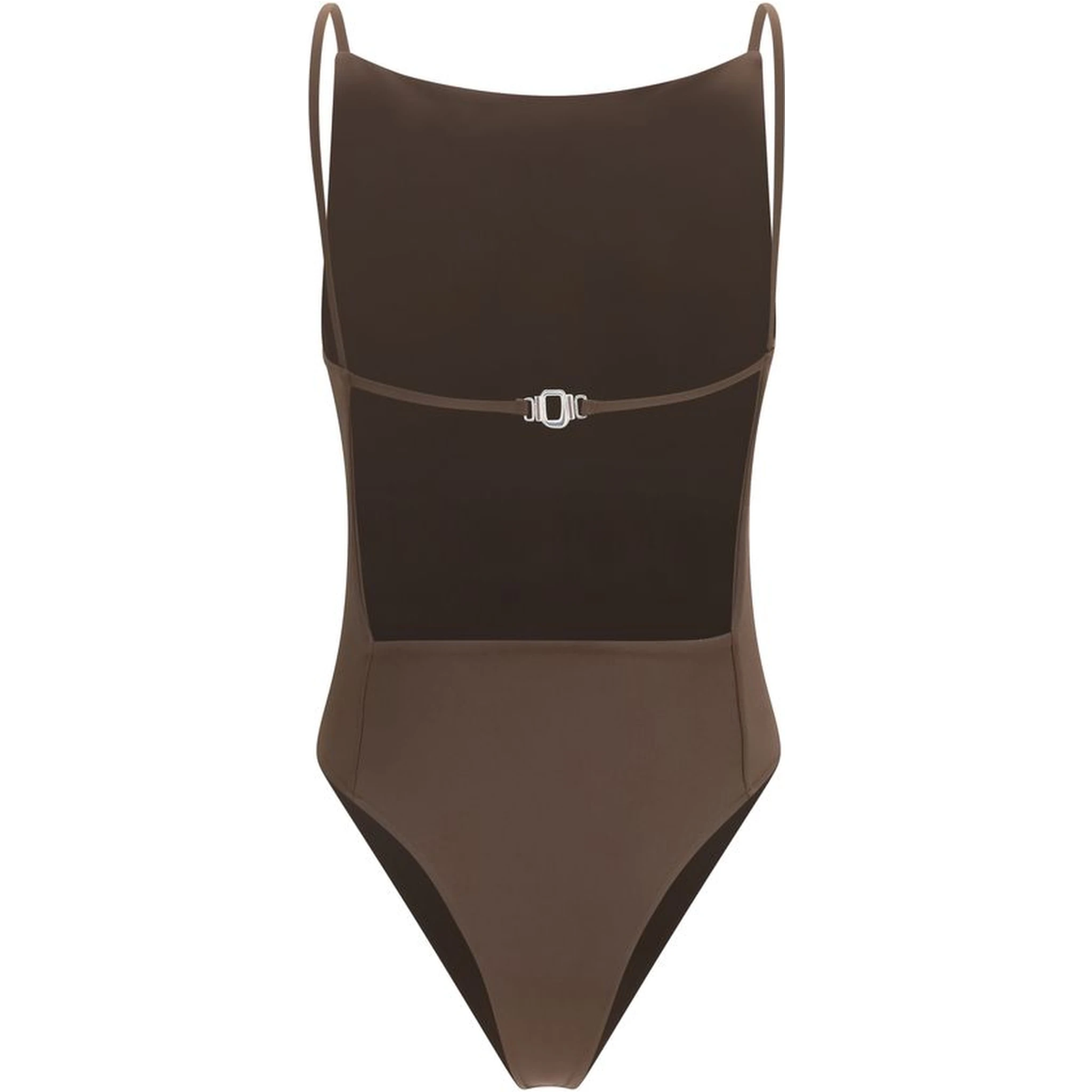 Brown Polyamide One-Piece Swimsuit