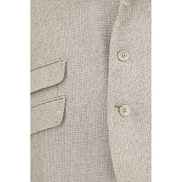 Beige Silk Two-Piece Suit