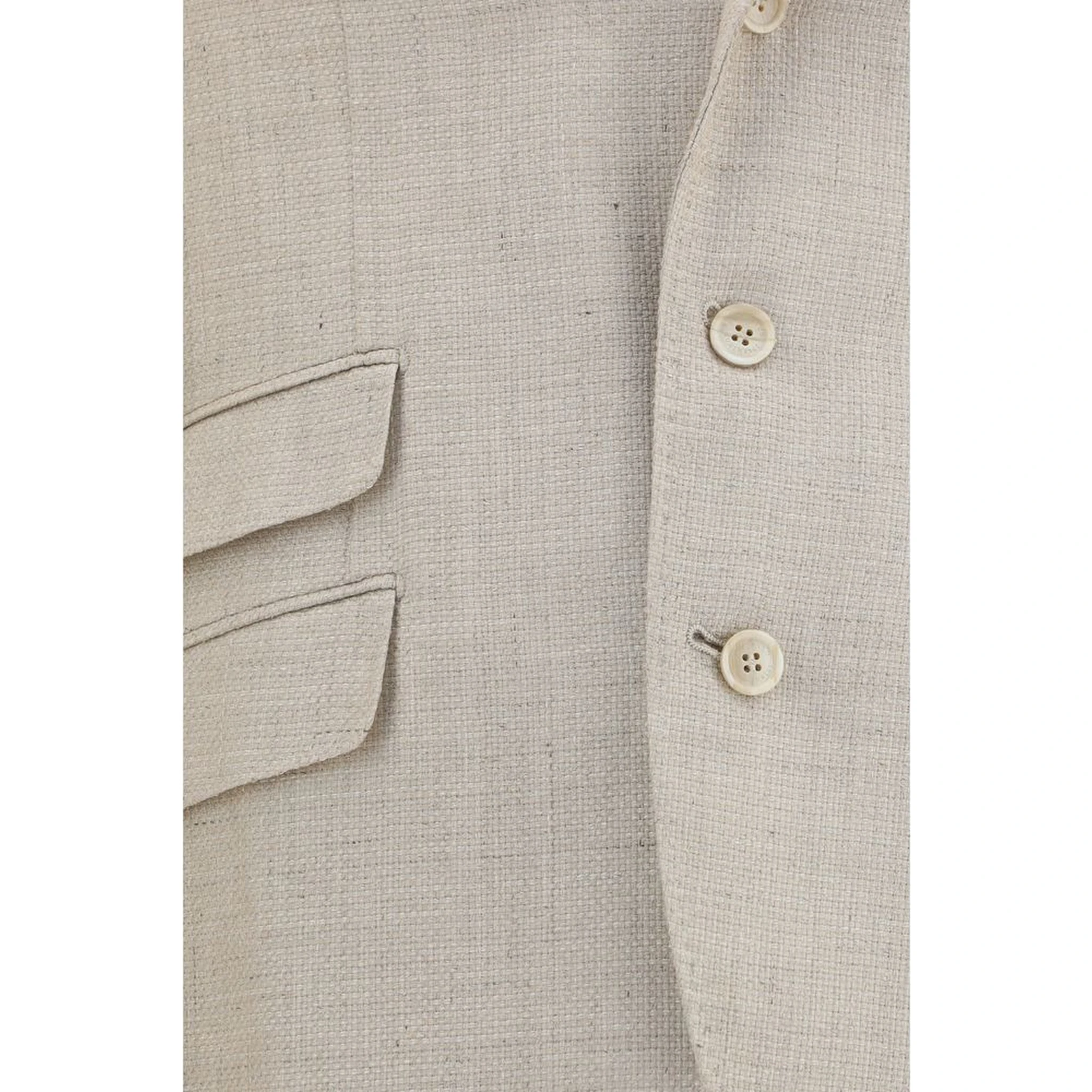 Beige Silk Two-Piece Suit