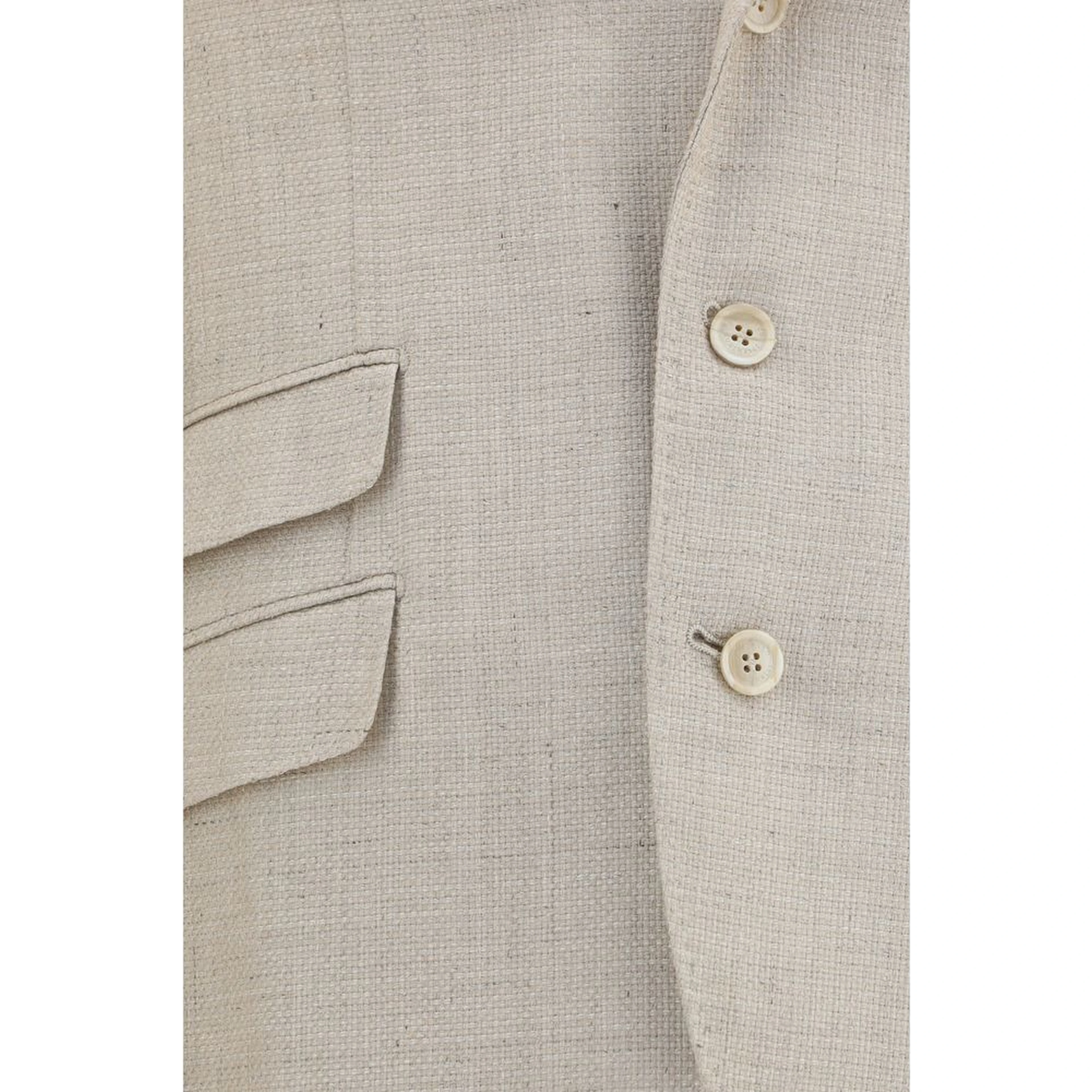 Beige Silk Two-Piece Suit